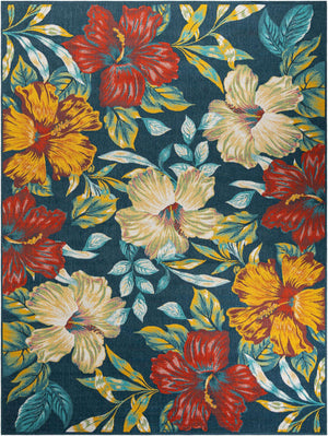 Multicolor 10' x 13' 1 Outdoor Coastal Rectangle Area Rug Weather Resistant for Patio, Deck, Terrace, Balcony, Porch 100% Polypropylene Coastal Decor Carpet for Sale at Rug Engine