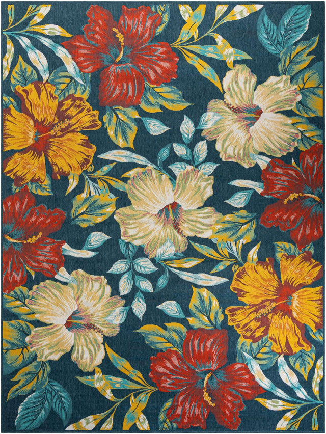 Multicolor 10' x 13' 1 Outdoor Coastal Rectangle Area Rug Weather Resistant for Patio, Deck, Terrace, Balcony, Porch 100% Polypropylene Coastal Decor Carpet for Sale at Rug Engine