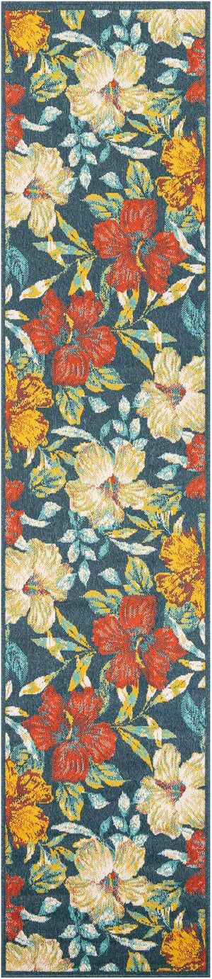 Multicolor 2' 7 x 12' Outdoor Coastal Runner Area Rug Weather Resistant for Patio, Deck, Terrace, Balcony, Porch 100% Polypropylene Coastal Decor Carpet for Sale at Rug Engine