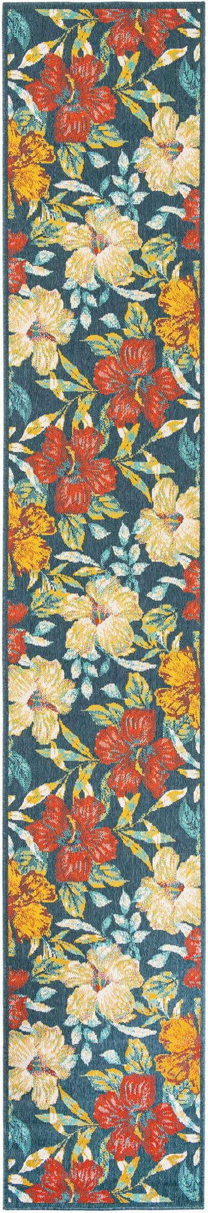 Multicolor 2' 7 x 15' 11 Outdoor Coastal Runner Area Rug Weather Resistant for Patio, Deck, Terrace, Balcony, Porch 100% Polypropylene Coastal Decor Carpet for Sale at Rug Engine