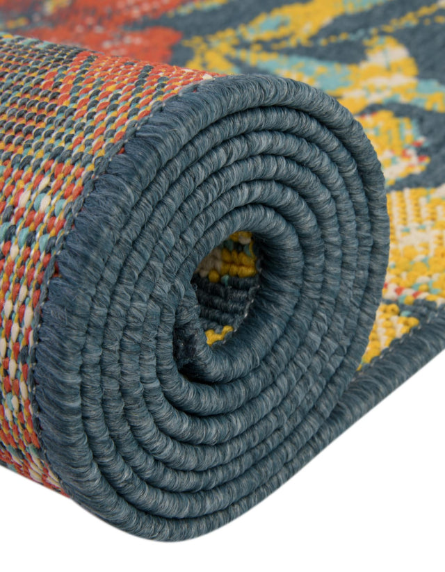 Multicolor 4' 1 x 6' 1 Outdoor Coastal Oval Area Rug Weather Resistant for Patio, Deck, Terrace, Balcony, Porch 100% Polypropylene Coastal Decor Carpet for Sale at Rug Engine