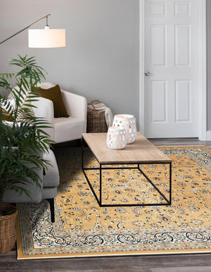 Beige 10' x 10' Narenj Square Area Rug 85% Polypropylene & 15% Polyester Traditional Classic Carpet for Living, Dining, Bedrooms, Office for Sale at Rug Engine