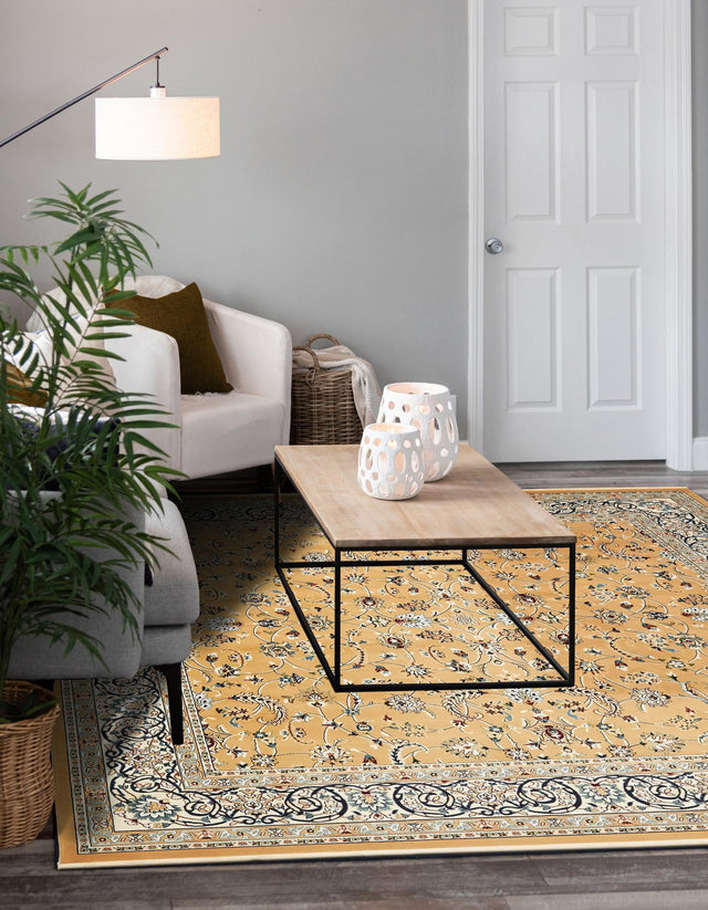 Beige 10' x 10' Narenj Square Area Rug 85% Polypropylene & 15% Polyester Traditional Classic Carpet for Living, Dining, Bedrooms, Office for Sale at Rug Engine