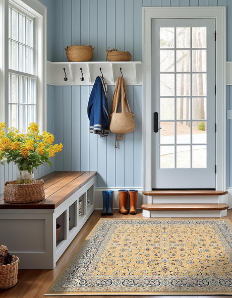 Beige 10' x 10' Narenj Square Area Rug 85% Polypropylene & 15% Polyester Traditional Classic Carpet for Living, Dining, Bedrooms, Office for Sale at Rug Engine