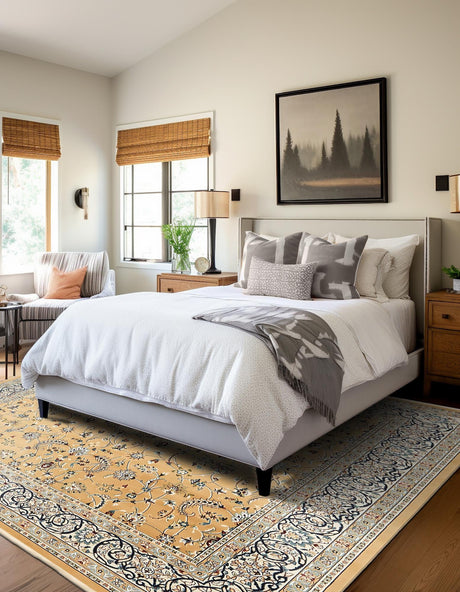 Beige 10' x 10' Narenj Square Area Rug 85% Polypropylene & 15% Polyester Traditional Classic Carpet for Living, Dining, Bedrooms, Office for Sale at Rug Engine