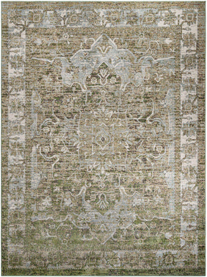 Green 10' x 13' 1 Isabella Rectangle Area Rug Polypropylene & Polyester Traditional Elegant Carpet for Living Rooms, Dining, Office, Dorms for Sale at Rug Engine