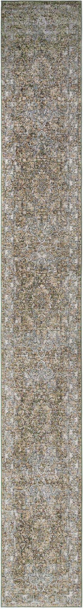 Green 2' 7 x 19' 8 Isabella Runner Area Rug Polypropylene & Polyester Traditional Elegant Carpet for Living Rooms, Dining, Office, Dorms for Sale at Rug Engine