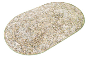 Green 3' 3 x 5' 3 Isabella Oval Area Rug Polypropylene & Polyester Traditional Elegant Carpet for Living Rooms, Dining, Office, Dorms for Sale at Rug Engine