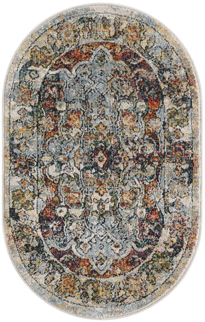 Ivory 2' x 3' 1 Isabella Oval Area Rug Polypropylene & Polyester Traditional Elegant Carpet for Living Rooms, Dining, Office, Dorms for Sale at Rug Engine