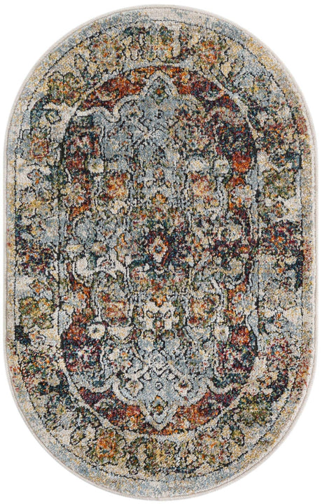 Ivory 2' x 3' 1 Isabella Oval Area Rug Polypropylene & Polyester Traditional Elegant Carpet for Living Rooms, Dining, Office, Dorms for Sale at Rug Engine
