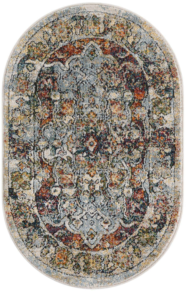 Ivory 2' x 3' 1 Isabella Oval Area Rug Polypropylene & Polyester Traditional Elegant Carpet for Living Rooms, Dining, Office, Dorms for Sale at Rug Engine