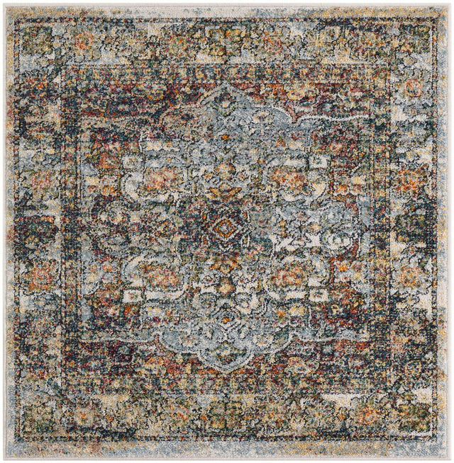 Ivory 3' 3 x 3' 3 Isabella Square Area Rug Polypropylene & Polyester Traditional Elegant Carpet for Living Rooms, Dining, Office, Dorms for Sale at Rug Engine