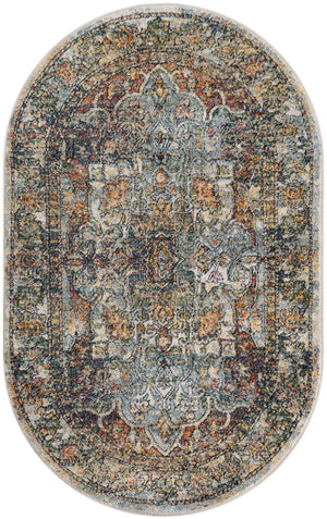 Ivory 3' 3 x 5' 3 Isabella Oval Area Rug Polypropylene & Polyester Traditional Elegant Carpet for Living Rooms, Dining, Office, Dorms for Sale at Rug Engine