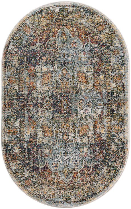 Ivory 3' 3 x 5' 3 Isabella Oval Area Rug Polypropylene & Polyester Traditional Elegant Carpet for Living Rooms, Dining, Office, Dorms for Sale at Rug Engine