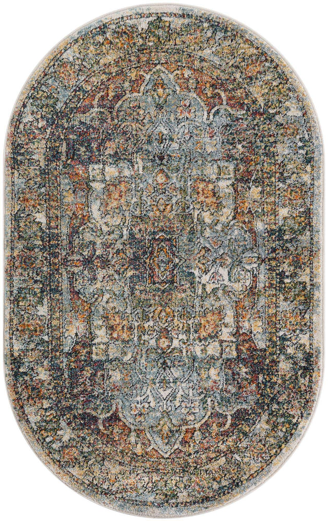 Ivory 3' 3 x 5' 3 Isabella Oval Area Rug Polypropylene & Polyester Traditional Elegant Carpet for Living Rooms, Dining, Office, Dorms for Sale at Rug Engine