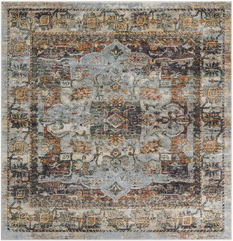 Ivory 7' 1 x 7' 1 Isabella Square Area Rug Polypropylene & Polyester Traditional Elegant Carpet for Living Rooms, Dining, Office, Dorms for Sale at Rug Engine