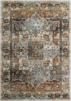 Ivory 7' 1 x 10' Isabella Rectangle Area Rug Polypropylene & Polyester Traditional Elegant Carpet for Living Rooms, Dining, Office, Dorms for Sale at Rug Engine
