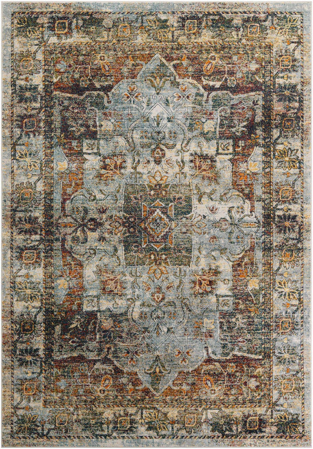 Ivory 7' 1 x 10' Isabella Rectangle Area Rug Polypropylene & Polyester Traditional Elegant Carpet for Living Rooms, Dining, Office, Dorms for Sale at Rug Engine