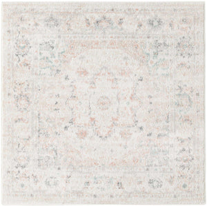 Ivory 3' 3 x 3' 3 Madeline Vintage Square Area Rug 100% Polypropylene Distressed Traditional Carpet for Classic Interior Home Design for Sale at Rug Engine