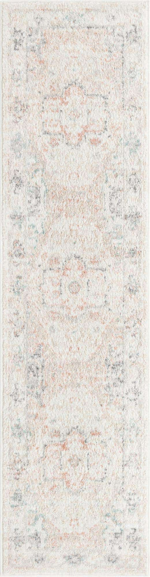 Ivory 2' x 7' 1 Madeline Vintage Runner Area Rug 100% Polypropylene Distressed Traditional Carpet for Classic Interior Home Design for Sale at Rug Engine