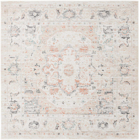 Ivory 7' 1 x 7' 1 Madeline Vintage Square Area Rug 100% Polypropylene Distressed Traditional Carpet for Classic Interior Home Design for Sale at Rug Engine