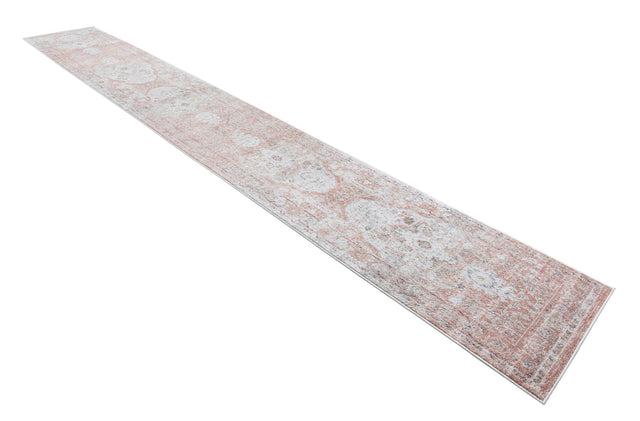 Rose Pink 2' 7 x 19' 8 Madeline Vintage Runner Area Rug 100% Polypropylene Distressed Traditional Carpet for Classic Interior Home Design for Sale at Rug Engine