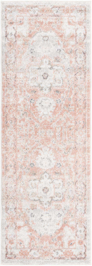 Rose Pink 2' x 4' 1 Madeline Vintage Runner Area Rug 100% Polypropylene Distressed Traditional Carpet for Classic Interior Home Design for Sale at Rug Engine