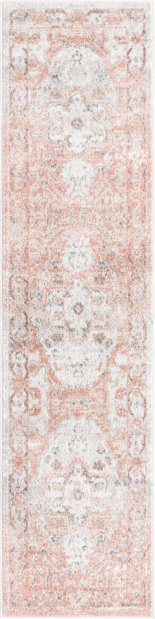 Rose Pink 2' x 7' 1 Madeline Vintage Runner Area Rug 100% Polypropylene Distressed Traditional Carpet for Classic Interior Home Design for Sale at Rug Engine