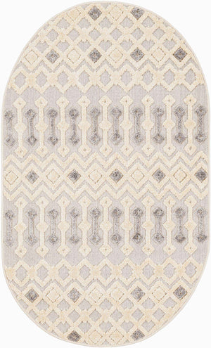 Sandy Beige 3' 3 x 5' 3 Arlo Oval Area Rug 100% Polypropylene With Cotton Backing Easy Clean Indoor Living Room Bedroom Dining Office Carpet for Sale at Rug Engine