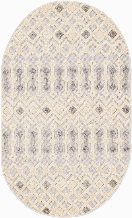 Sandy Beige 3' 3 x 5' 3 Arlo Oval Area Rug 100% Polypropylene With Cotton Backing Easy Clean Indoor Living Room Bedroom Dining Office Carpet for Sale at Rug Engine