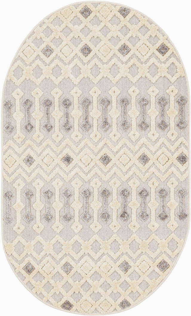 Sandy Beige 3' 3 x 5' 3 Arlo Oval Area Rug 100% Polypropylene With Cotton Backing Easy Clean Indoor Living Room Bedroom Dining Office Carpet for Sale at Rug Engine