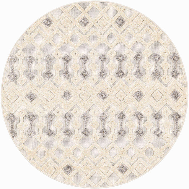 Sandy Beige 4' 1 x 4' 1 Arlo Round Area Rug 100% Polypropylene With Cotton Backing Easy Clean Indoor Living Room Bedroom Dining Office Carpet for Sale at Rug Engine