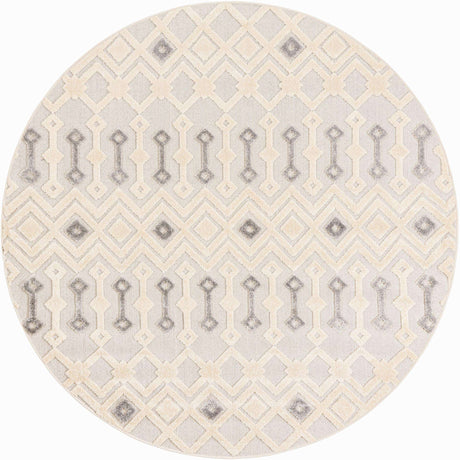 Sandy Beige 6' 1 x 6' 1 Arlo Round Area Rug 100% Polypropylene With Cotton Backing Easy Clean Indoor Living Room Bedroom Dining Office Carpet for Sale at Rug Engine