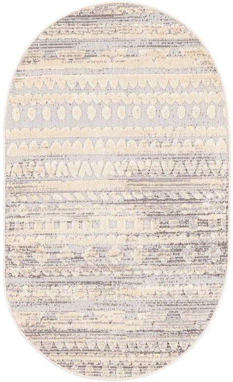 Sandy Beige 3' 3 x 5' 3 Arlo Oval Area Rug 100% Polypropylene With Cotton Backing Easy Clean Indoor Living Room Bedroom Dining Office Carpet for Sale at Rug Engine