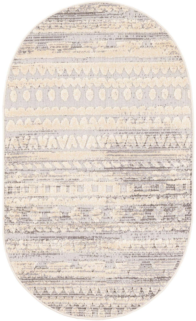 Sandy Beige 3' 3 x 5' 3 Arlo Oval Area Rug 100% Polypropylene With Cotton Backing Easy Clean Indoor Living Room Bedroom Dining Office Carpet for Sale at Rug Engine