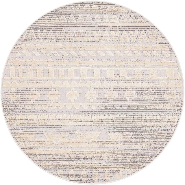 Sandy Beige 6' 1 x 6' 1 Arlo Round Area Rug 100% Polypropylene With Cotton Backing Easy Clean Indoor Living Room Bedroom Dining Office Carpet for Sale at Rug Engine