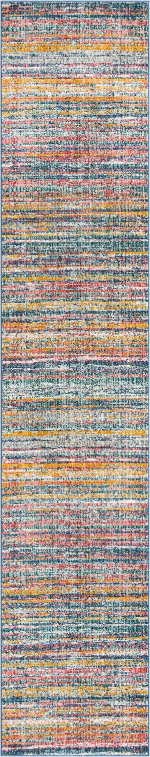 Multicolor 2' 7 x 13' 1 Gemstone Runner Area Rug Polypropylene Contemporary Carpet Easy Clean Stain Resistant for Home Design Decorating for Sale at Rug Engine