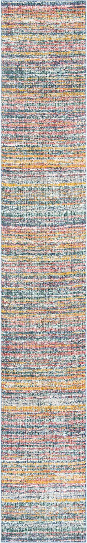 Multicolor 2' 7 x 16' 5 Gemstone Runner Area Rug Polypropylene Contemporary Carpet Easy Clean Stain Resistant for Home Design Decorating for Sale at Rug Engine