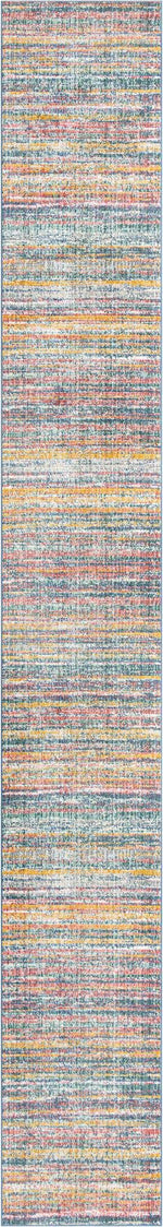 Multicolor 2' 7 x 19' 8 Gemstone Runner Area Rug Polypropylene Contemporary Carpet Easy Clean Stain Resistant for Home Design Decorating for Sale at Rug Engine