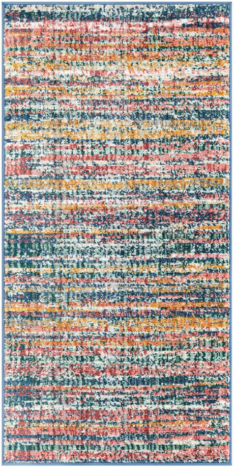 Multicolor 2' 2 x 4' 1 Gemstone Runner Area Rug Polypropylene Contemporary Carpet Easy Clean Stain Resistant for Home Design Decorating for Sale at Rug Engine