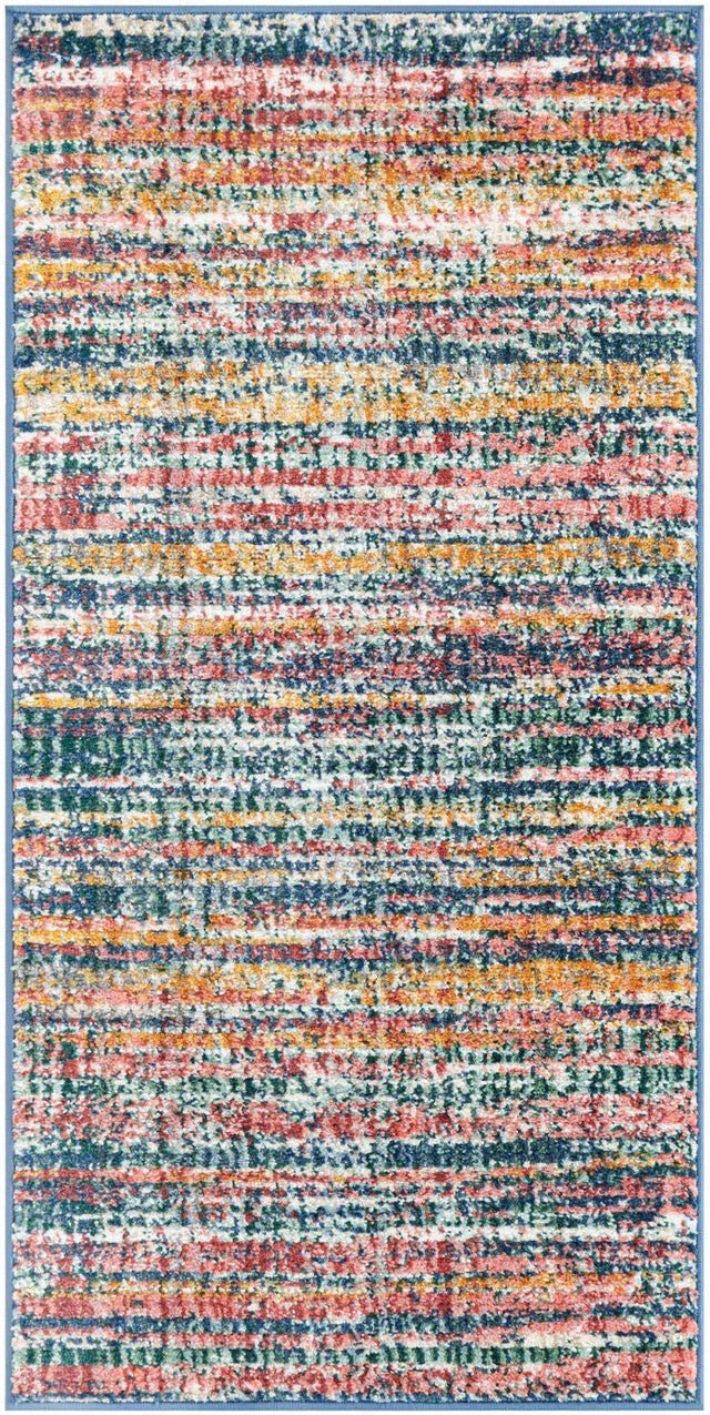 Multicolor 2' 2 x 4' 1 Gemstone Runner Area Rug Polypropylene Contemporary Carpet Easy Clean Stain Resistant for Home Design Decorating for Sale at Rug Engine