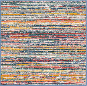 Multicolor 5' 3 x 5' 3 Gemstone Square Area Rug Polypropylene Contemporary Carpet Easy Clean Stain Resistant for Home Design Decorating for Sale at Rug Engine