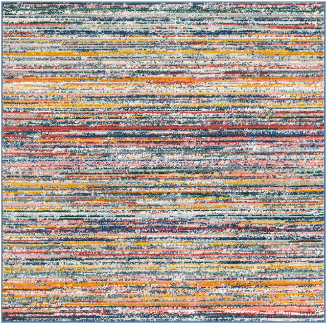 Multicolor 5' 3 x 5' 3 Gemstone Square Area Rug Polypropylene Contemporary Carpet Easy Clean Stain Resistant for Home Design Decorating for Sale at Rug Engine