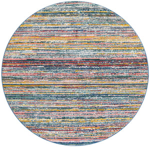 Multicolor 6' 1 x 6' 1 Gemstone Round Area Rug Polypropylene Contemporary Carpet Easy Clean Stain Resistant for Home Design Decorating for Sale at Rug Engine