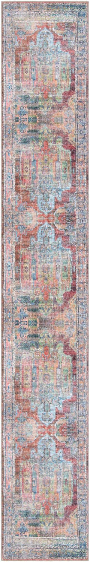 Washable Multicolor 2' 7 x 16' 5 Maahru Runner Area Rug Easy to Clean Stain Resistant & Durable Polyester Chenille Carpet for Living, Dining, Bedrooms, Kitchen for Sale at Rug Engine