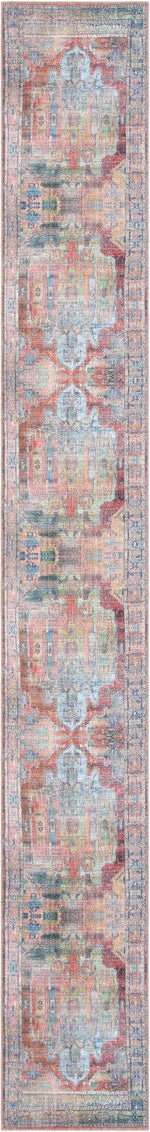 Washable Multicolor 2' 7 x 19' 8 Maahru Runner Area Rug Easy to Clean Stain Resistant & Durable Polyester Chenille Carpet for Living, Dining, Bedrooms, Kitchen for Sale at Rug Engine