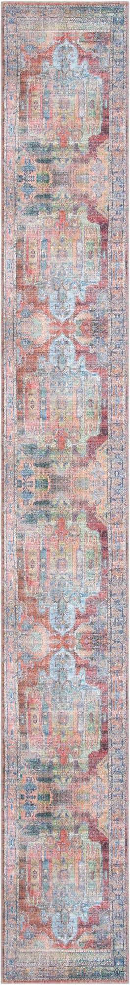 Washable Multicolor 2' 7 x 19' 8 Maahru Runner Area Rug Easy to Clean Stain Resistant & Durable Polyester Chenille Carpet for Living, Dining, Bedrooms, Kitchen for Sale at Rug Engine
