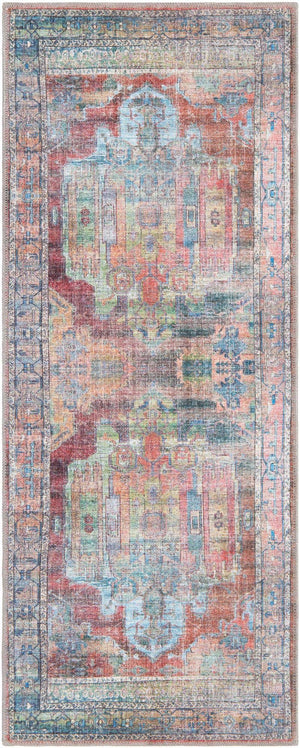 Washable Multicolor 2' x 5' 1 Maahru Runner Area Rug Easy to Clean Stain Resistant & Durable Polyester Chenille Carpet for Living, Dining, Bedrooms, Kitchen for Sale at Rug Engine