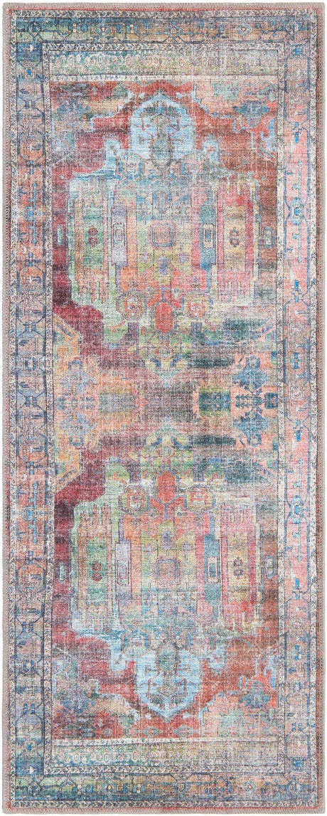Washable Multicolor 2' x 5' 1 Maahru Runner Area Rug Easy to Clean Stain Resistant & Durable Polyester Chenille Carpet for Living, Dining, Bedrooms, Kitchen for Sale at Rug Engine