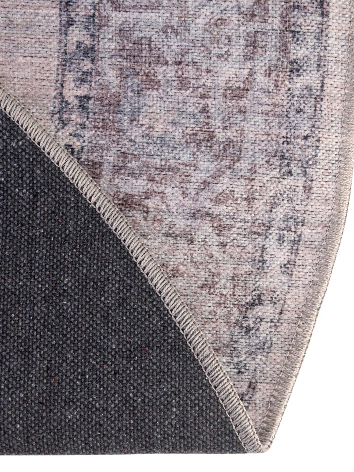 Washable Ivory and Gray 5' 11 x 9' Mangata Oval Area Rug Easy to Clean Stain Resistant & Durable Chenille Traditional Vintage Distressed Carpet for Sale at Rug Engine